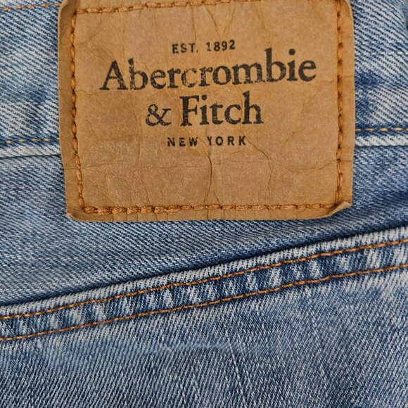 Abercrombie & Fitch Y2K Denim Distressed Button Fly Cotton Jeans 36x32 - Picture 4 of 10